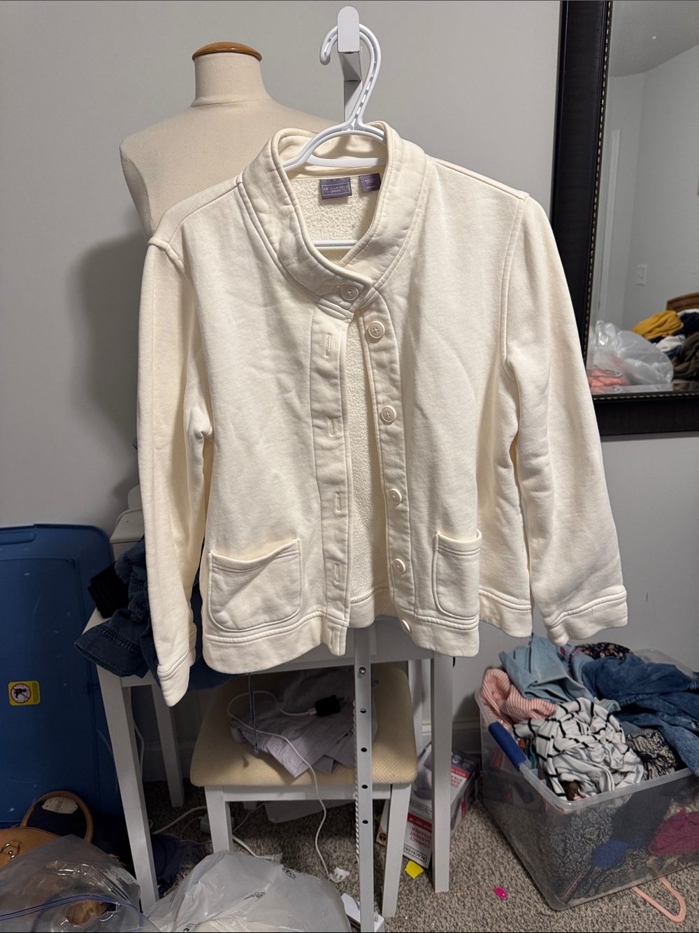 Laura Scott Cream Button-Up Jacket